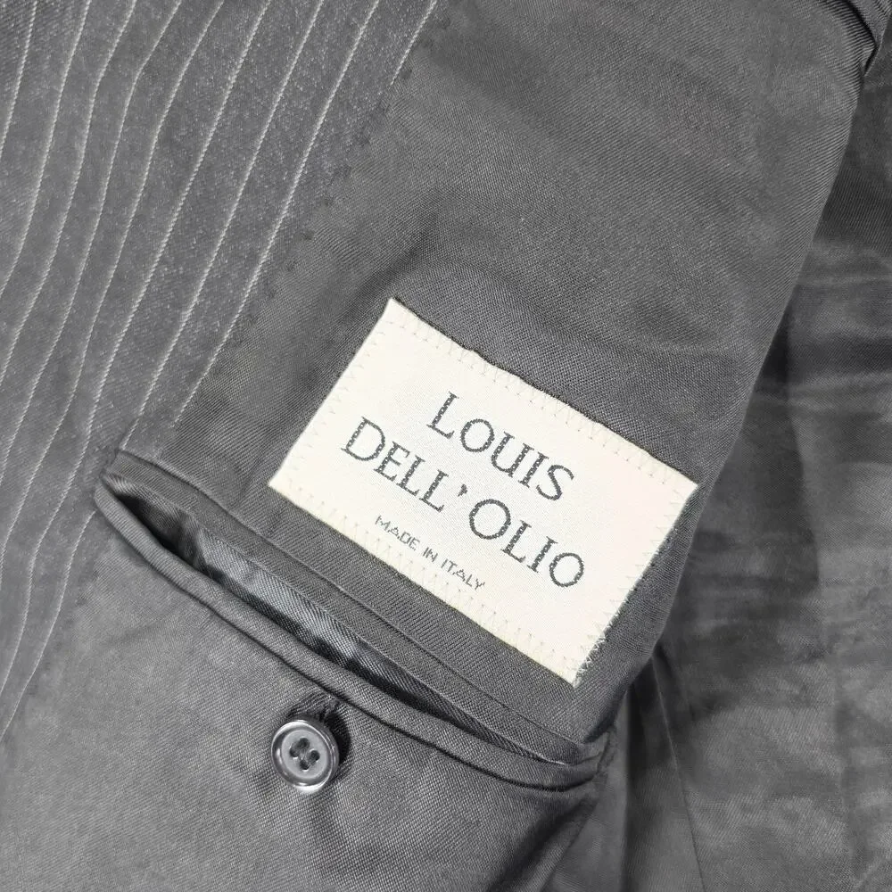 Louis Dell'Olio Men's 52 Wool Blazer Super 100's Pinstripe Made in Italy